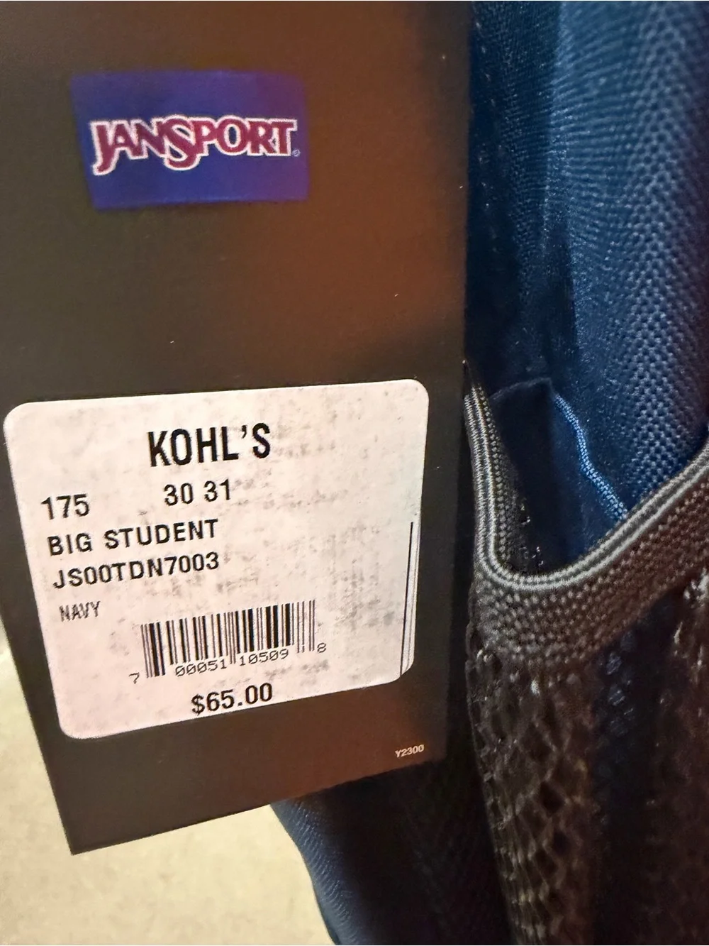 NWT JanSport Big Student. Navy Backpack